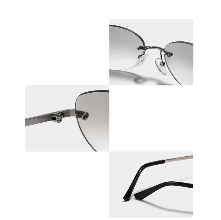 Oval Rimless Sunglasses