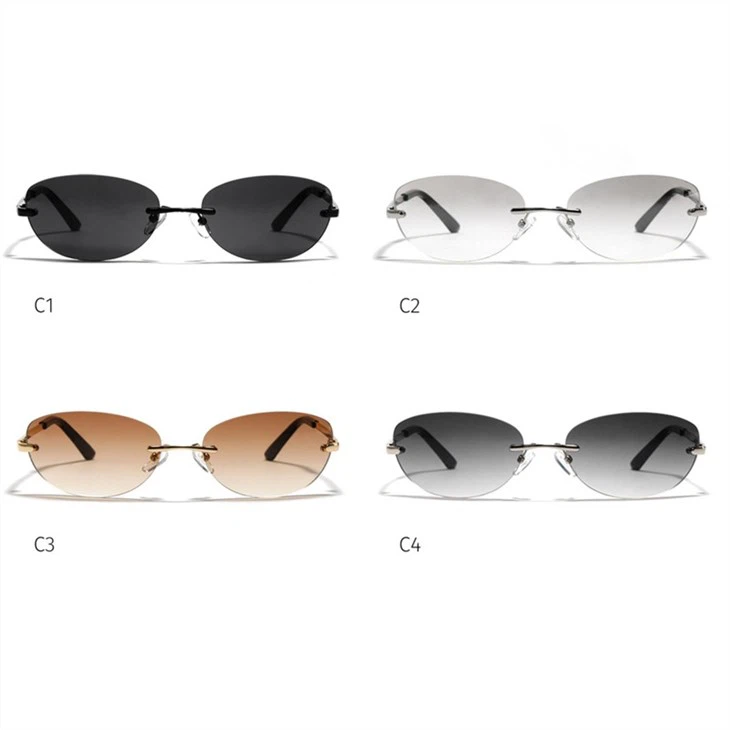Oval Rimless Sunglasses
